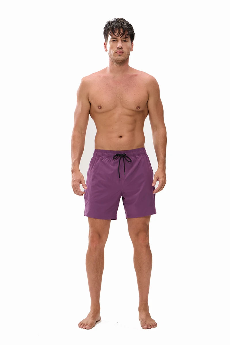 Men's breathable mesh liner summer boardshorts with adjustable waist, zipper pockets, and quick-dry fabric by ShopHub NZ
