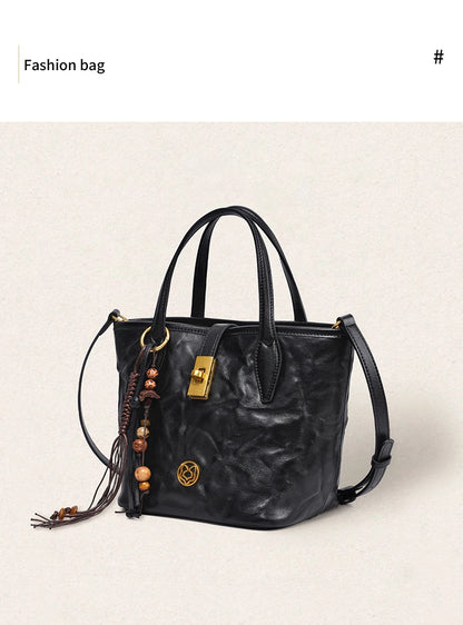 FOXER Vintage Wrinkle Leather Tote Bag