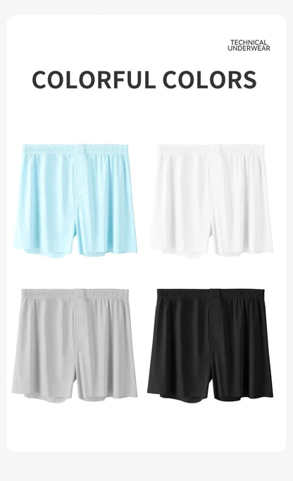 MiiOW Men's Ice Silk Boxer Shorts 3Pcs Breathable Underwear Large Size