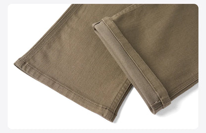 SIMWOOD 2026 Spring New Draping Motorcycle Riding Jeans Men 10oz Fashion Denim Trousers