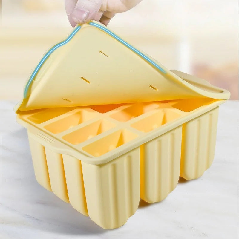12 Grids Silicone Popsicle Molds with Lid - Easy Release, Reusable Ice Cream Makers for Your Kitchen