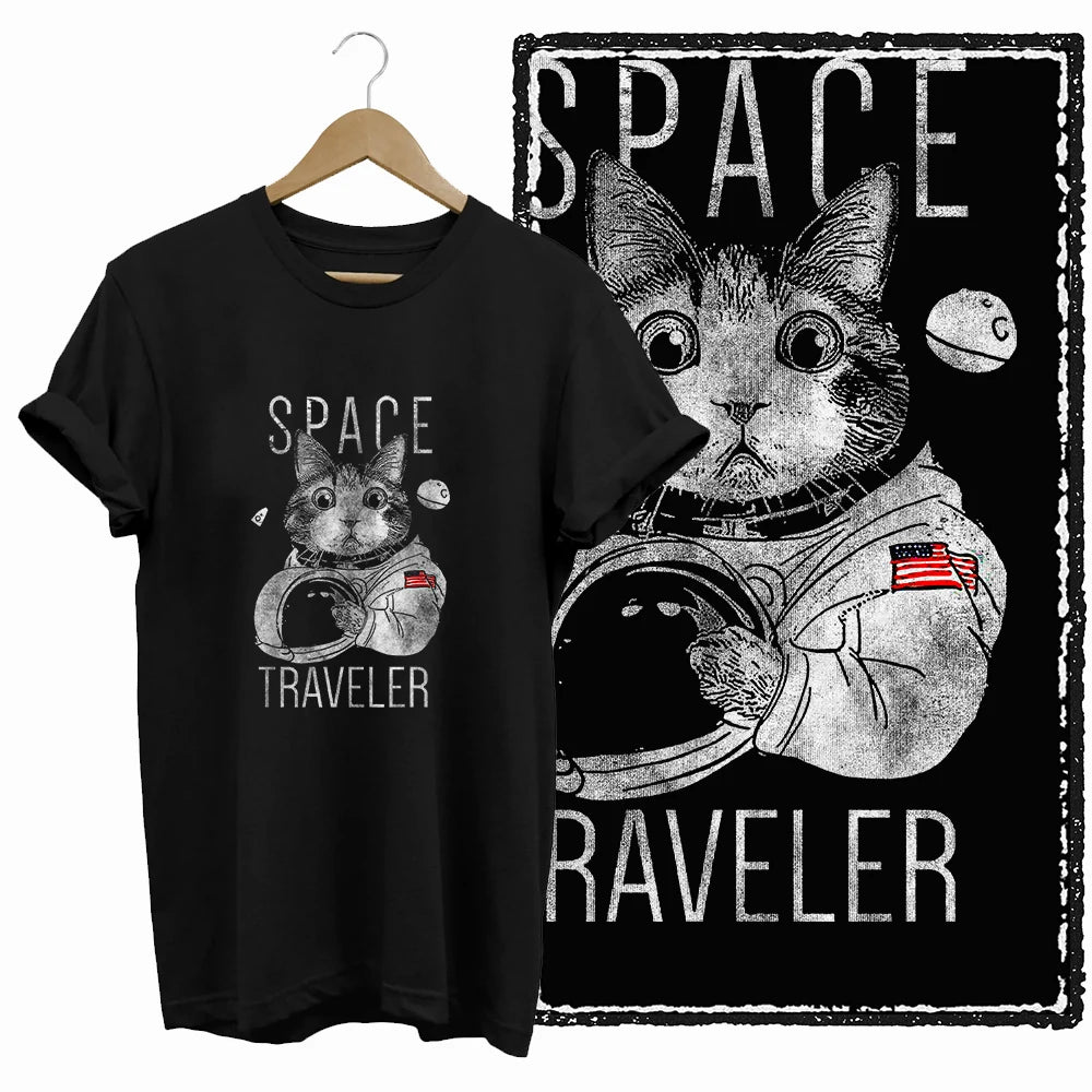 COOLMIND Black Cat Graphic Cotton T-Shirt | Women's Design Collection
