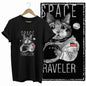 COOLMIND Black Cat Graphic Cotton T-Shirt | Women's Design Collection