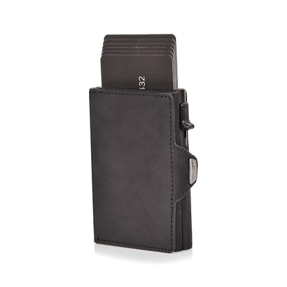 100% Crazy Horse Genuine Leather Men's Wallets - Rfid Card Holder