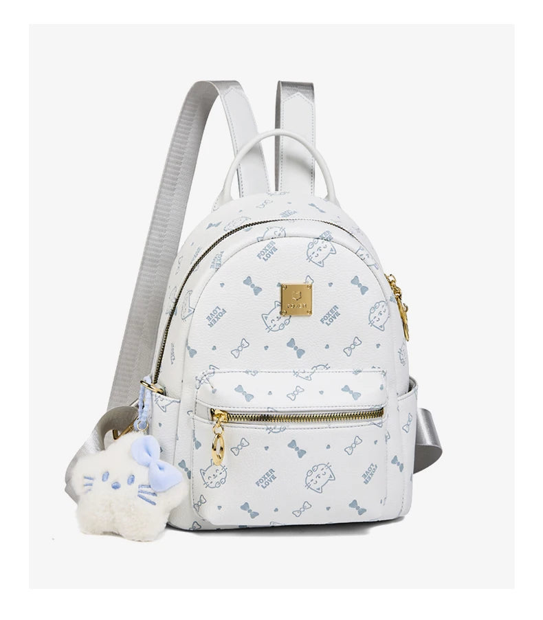 FOXER Brand PVC Leather Backpack Cute Embossing 2026 New Design Large Capacity School Bag Women's Fashion Travel Bags
