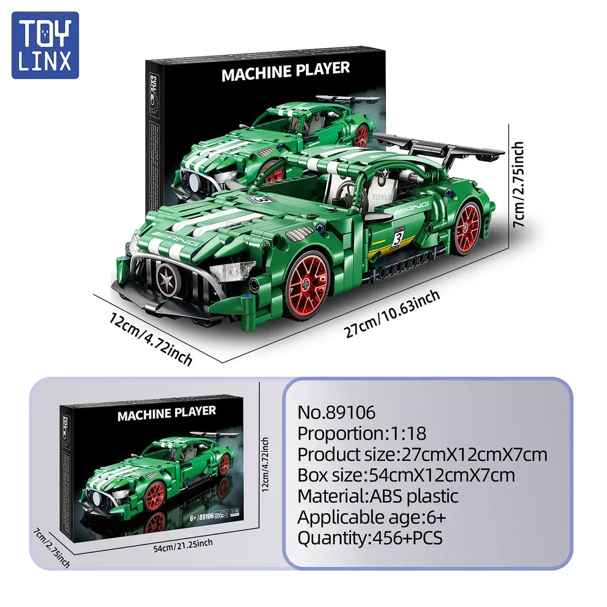 TOYLINX 456PCS Technical Super Racing Car Building Blocks - ShopHub