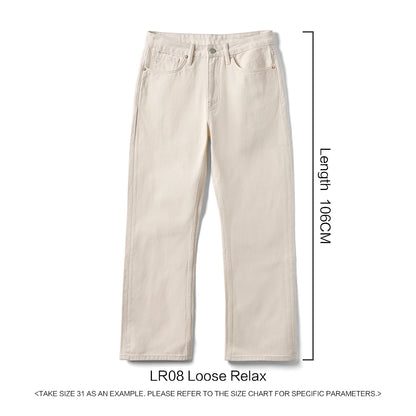 SIMWOOD 2026 Spring New Loose Relax 11.3oz Washed Vintage Jeans Men Plus Size Denim Trousers