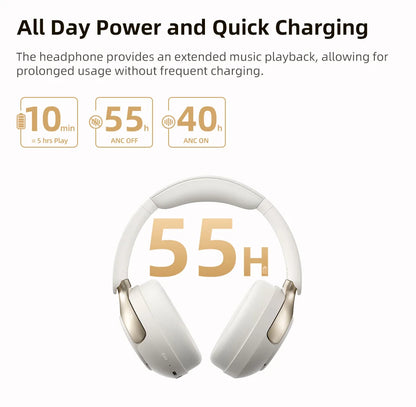 QCY H3 PRO Wireless Headphones with Adaptive ANC, 50dB Noise Cancellation, Hi-Res LDAC Audio, and Bluetooth 5.4 Dual Connection - ShopHub