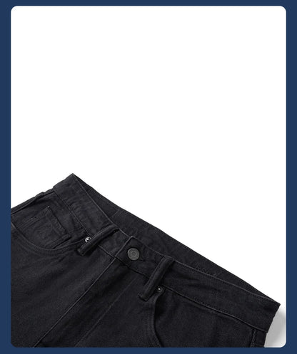 SIMWOOD 2026 Autumn 14oz Fabric Jeans Men Washed Vintage Black Denim Pants Retro Casual Trousers Male Clothing