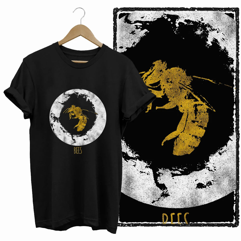 COOLMIND Black Bee Graphic Cotton T-Shirt | Women's Relaxed Fit