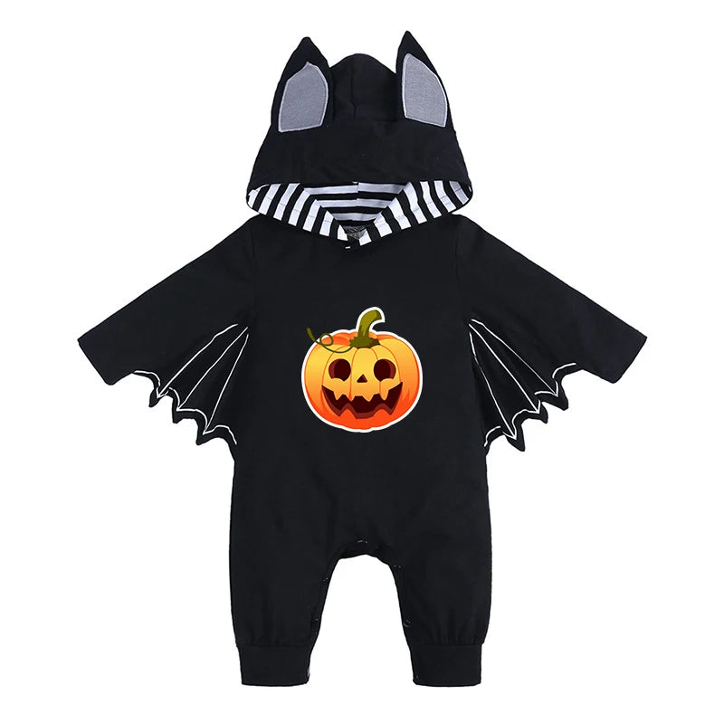 Kids Tales Batty Boo Cotton-Blend Halloween Baby Romper