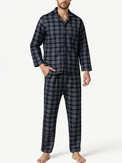 Men's Plaid Pajama Sets – Comfortable Lounge Sleepwear for Ultimate Relaxation
