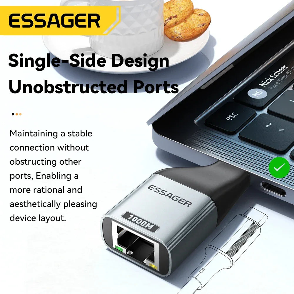 Essager Type-C to Ethernet Adapter - ShopHub