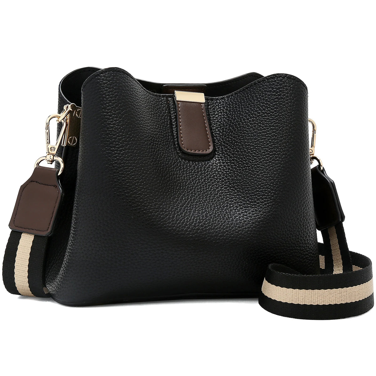 FOXER Brand New Shoulder Bag for Women PU Leather Retro Large Capacity Bucket Bag Female Crossbody Purse Tote Commuting Purse