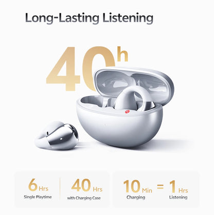QCY Crossky C30S Wireless Earphones - Hi-Res LDAC Open Ear Clip-On Bluetooth 6.0 Sports Headphones with 40H Battery Life