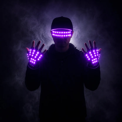 JAEOOGY 185 Flashing LED Glasses & Gloves | Six Colours