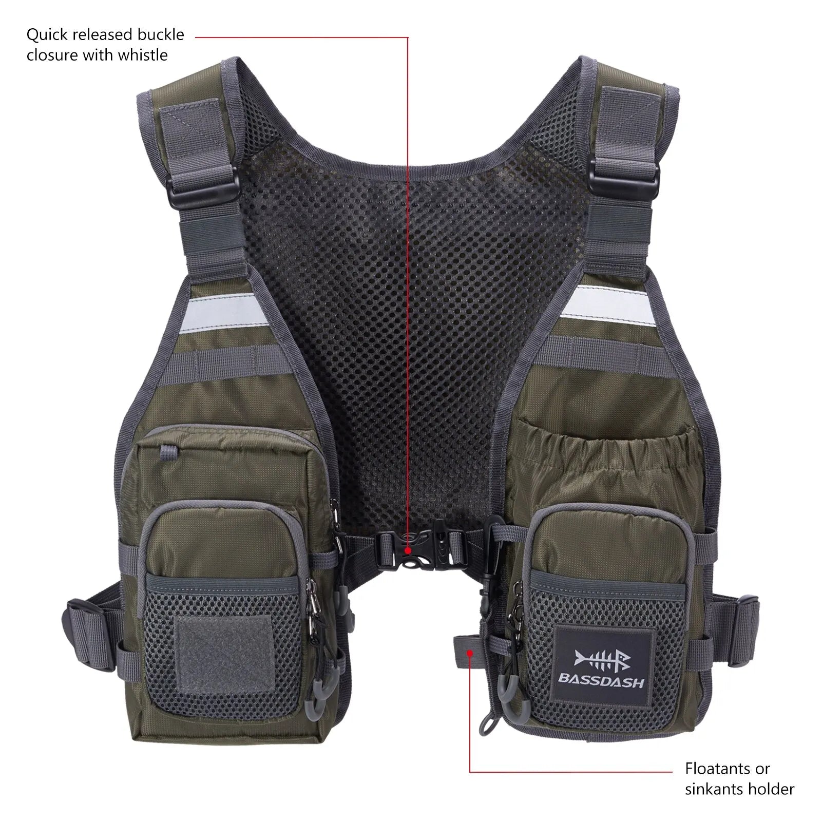 BASSDASH Ultra Lightweight Fly Fishing Vest ShopHub