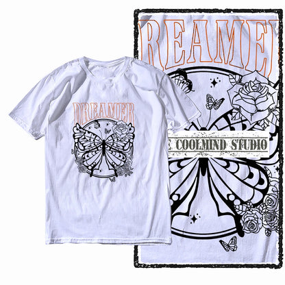 COOLMIND X0114 Winged Whimsy Butterfly Cotton Tee
