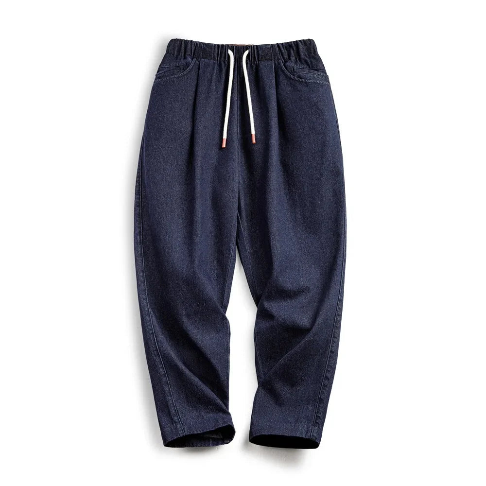 Maden Vintage Men's Solid 10oz Jogger Denim Jeans