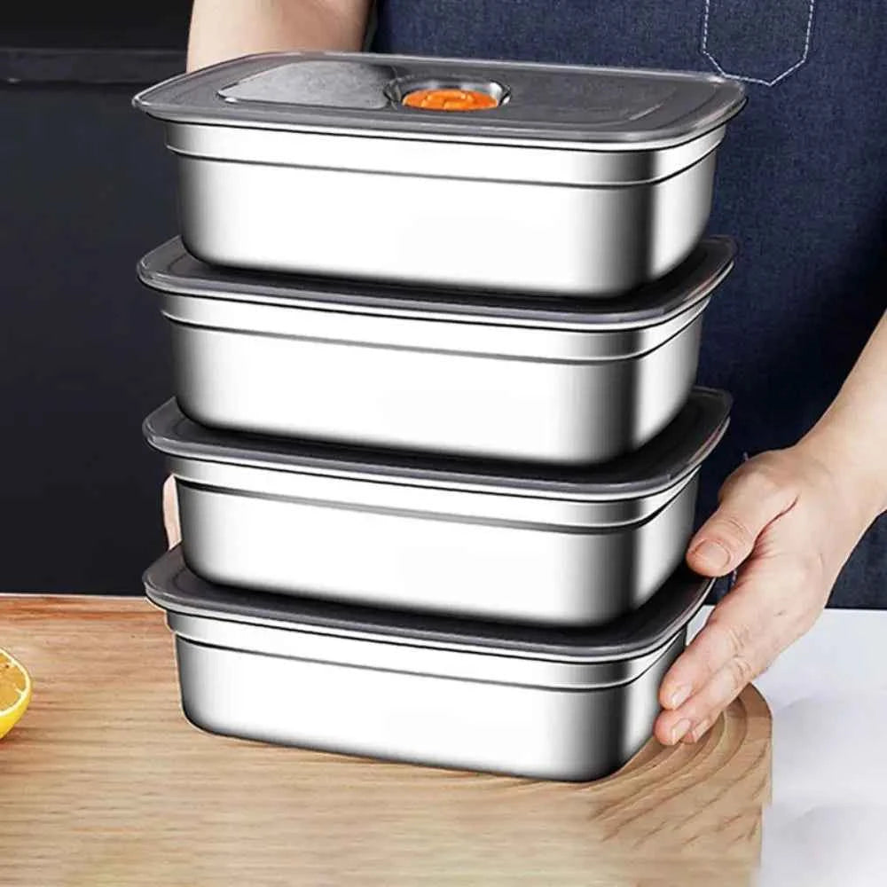 Stainless Steel Lunch Box Bento Box Food Storage Containers Leakproof Camping Kitchen Accessories Gadgets Tools Home School Kids