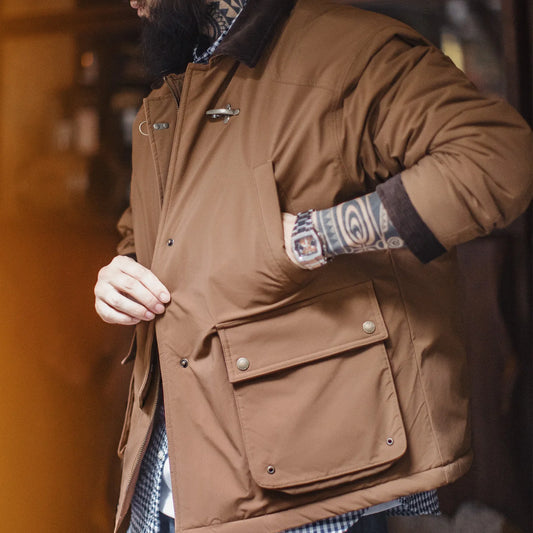 MADEN Corduroy-Collar Padded Barn Jacket