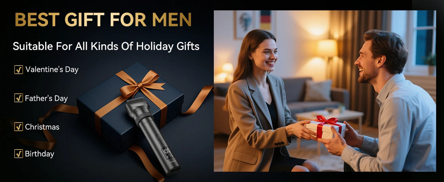 Kensen S29 Hair Trimmer - 2 in 1 Adjustable Hair Clipper Kit with Electric Razor for Wet/Dry Hair Cutting and Nose Hair Trimming