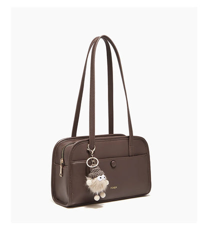 FOXER Female Shoulder Bag PU Leather Cross Body Bag 2026 New Fashion Messenger Bag Large Capacity Commute Daliy