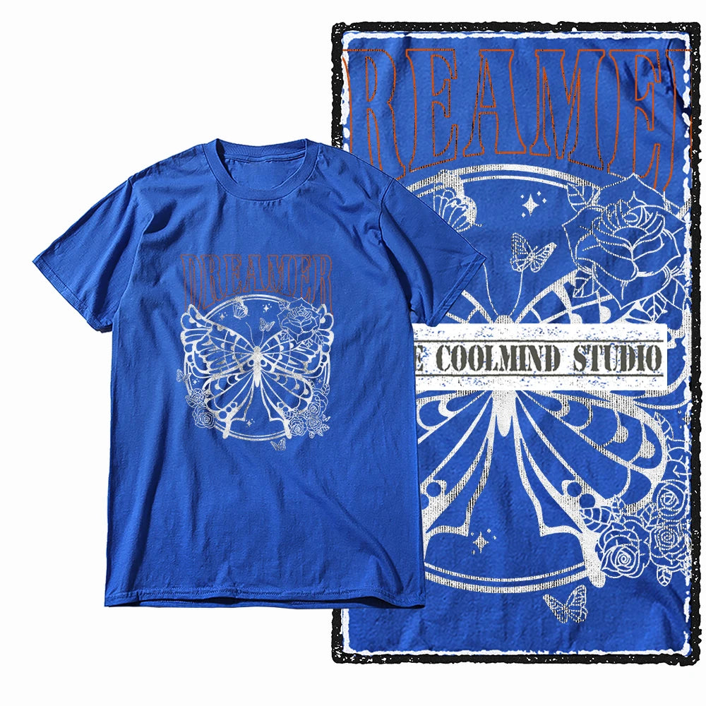 COOLMIND X0114 Winged Whimsy Butterfly Cotton Tee