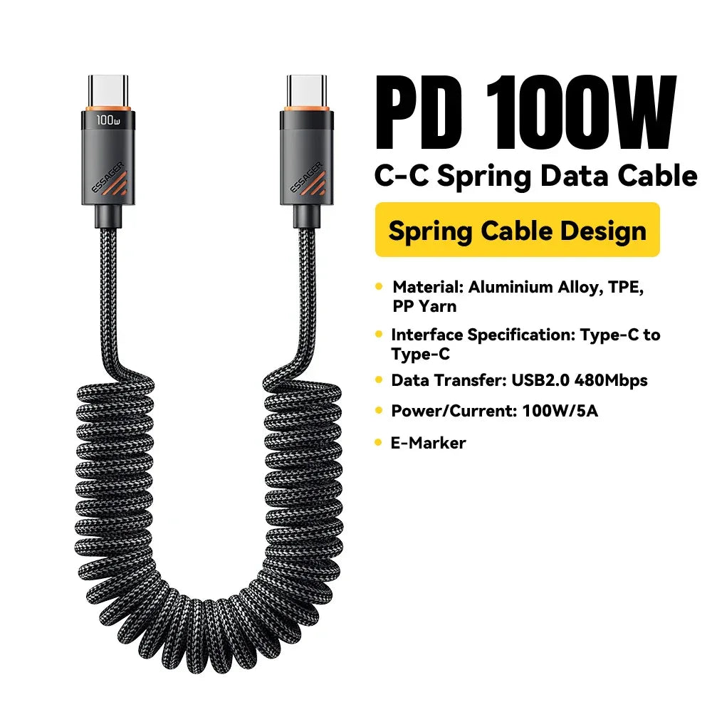 Essager Car Spring Type C Cable - ShopHub