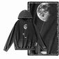 Cosmic Drift Space Graphic Acid-Washed Black Hoodie
