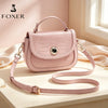 FOXER Chic Luxury Shoulder Bag for Women PU Leather Pink Top‑handle Handbag Fashion Ladies Crossbody Purse for Daily Dating