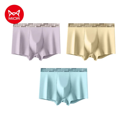 MiiOW Men's Antibacterial Cotton Underwear - 3Pcs Boxer Shorts