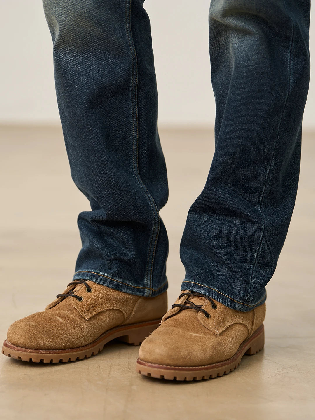 SIMWOOD 2026 Spring New 15oz Warm Micro Fleece Lining Jeans Men Loose Straight Plus Size Denim Trousers