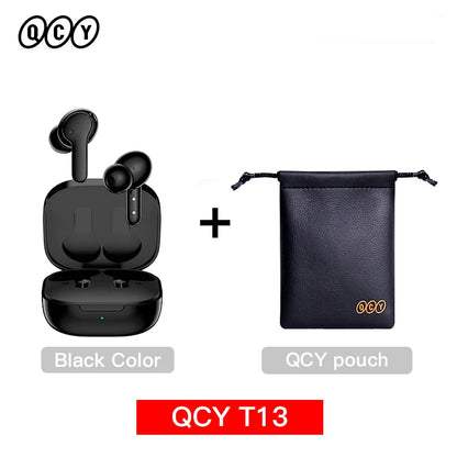 QCY T13 Wireless Earphones with 4 Mic ENC, HD Call, Stereo Sound, Touch Control, Long Standby 40Hrs - ShopHub