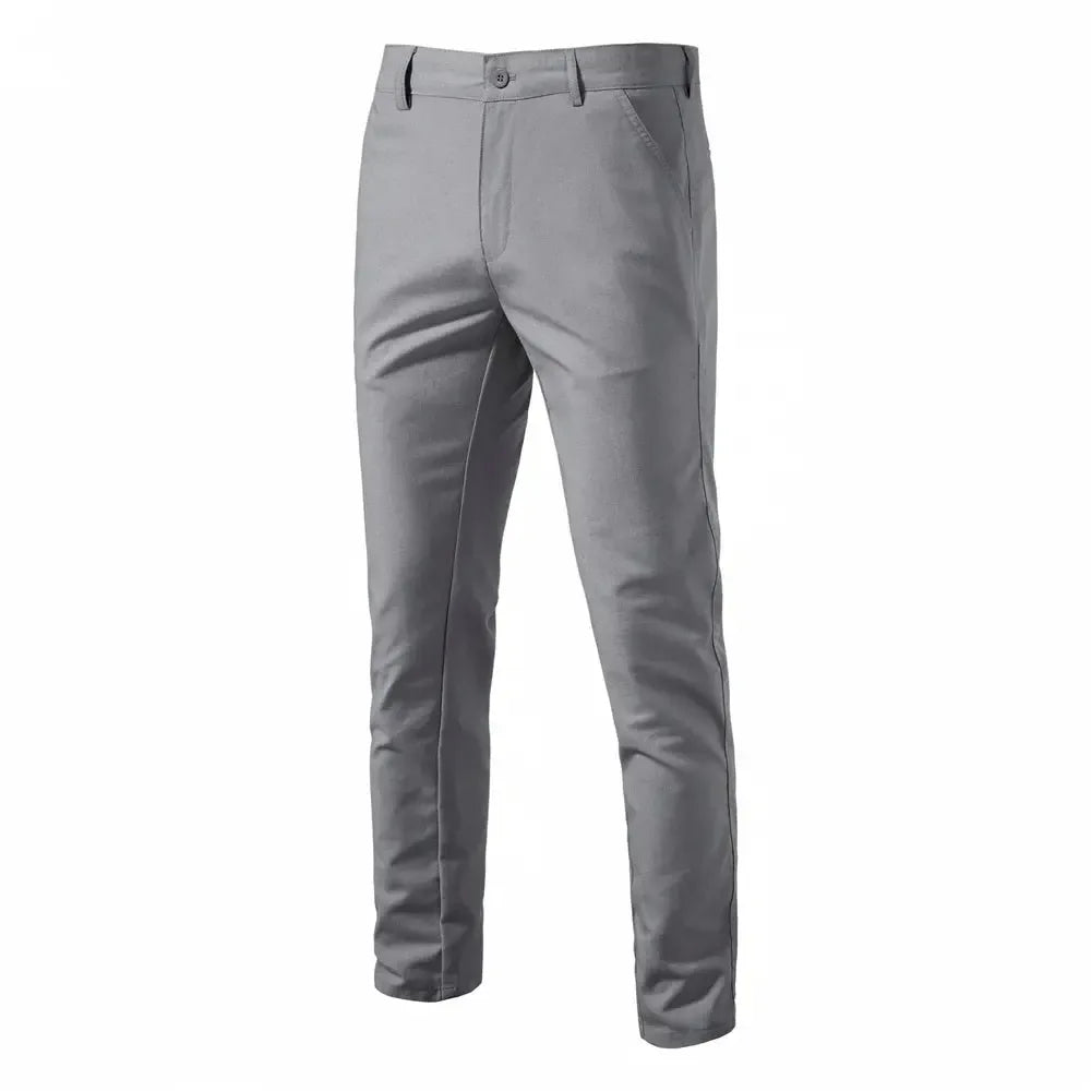 AIOPESON Men's Solid Colour Linen Long Pants - ShopHub