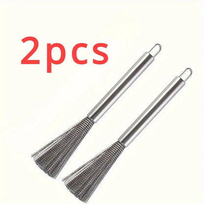 Commercial Stainless Steel Scrubber - Heavy Duty Long Handle Rust-Resistant for Pots, Pans & Grill Cleaning