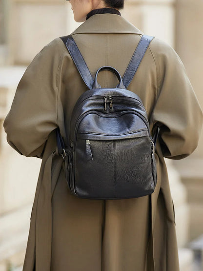ZOOLER First Layer Genuine Leather Women Leather Backpack Black Travel Computer School Bags College Girl Hot#SC1728