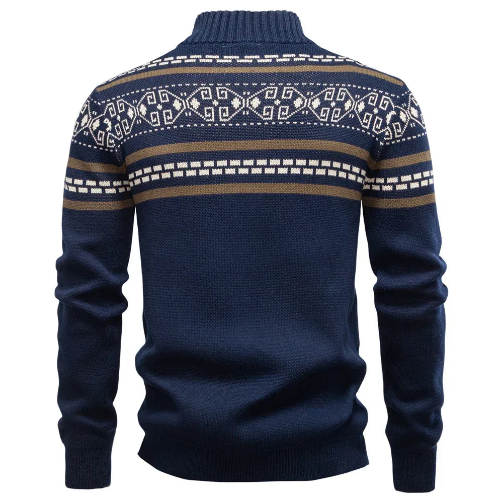 AIOPESON Ethnic Mandarin Collar Jumpers - ShopHub