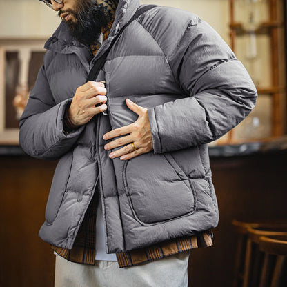 MADEN Retro Raglan Padded Jacket | Grey