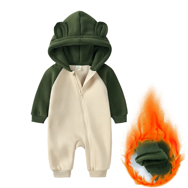 Kids Tales Little Roamer Cotton-Blend Hooded Zip Baby Romper