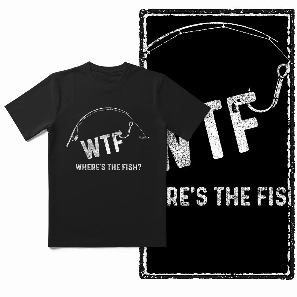 COOLMIND Z1018 Funny Fishing Graphic Cotton Tee