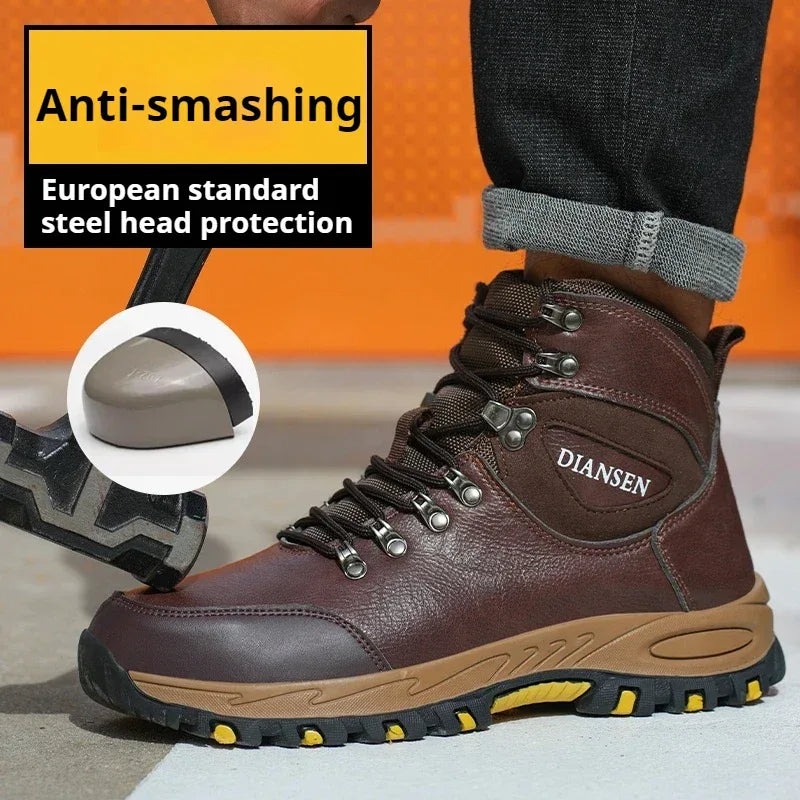 Men's Work Steel Toe Safety Boots - ShopHub