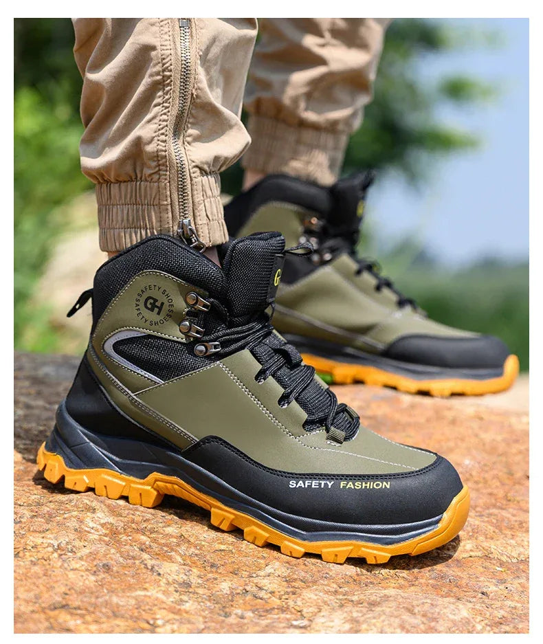 Men's Work Safety Boots Featuring Steel Toe Protection, Anti-Puncture Design - ShopHub