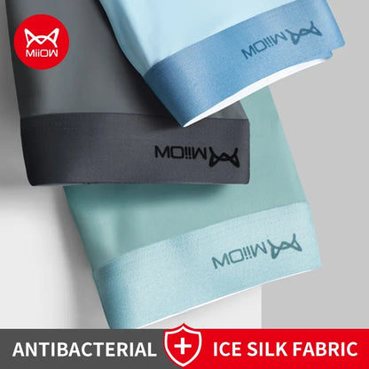 MiiOW Ice Silk Men Underwear - 3Pcs Breathable Boxer Shorts