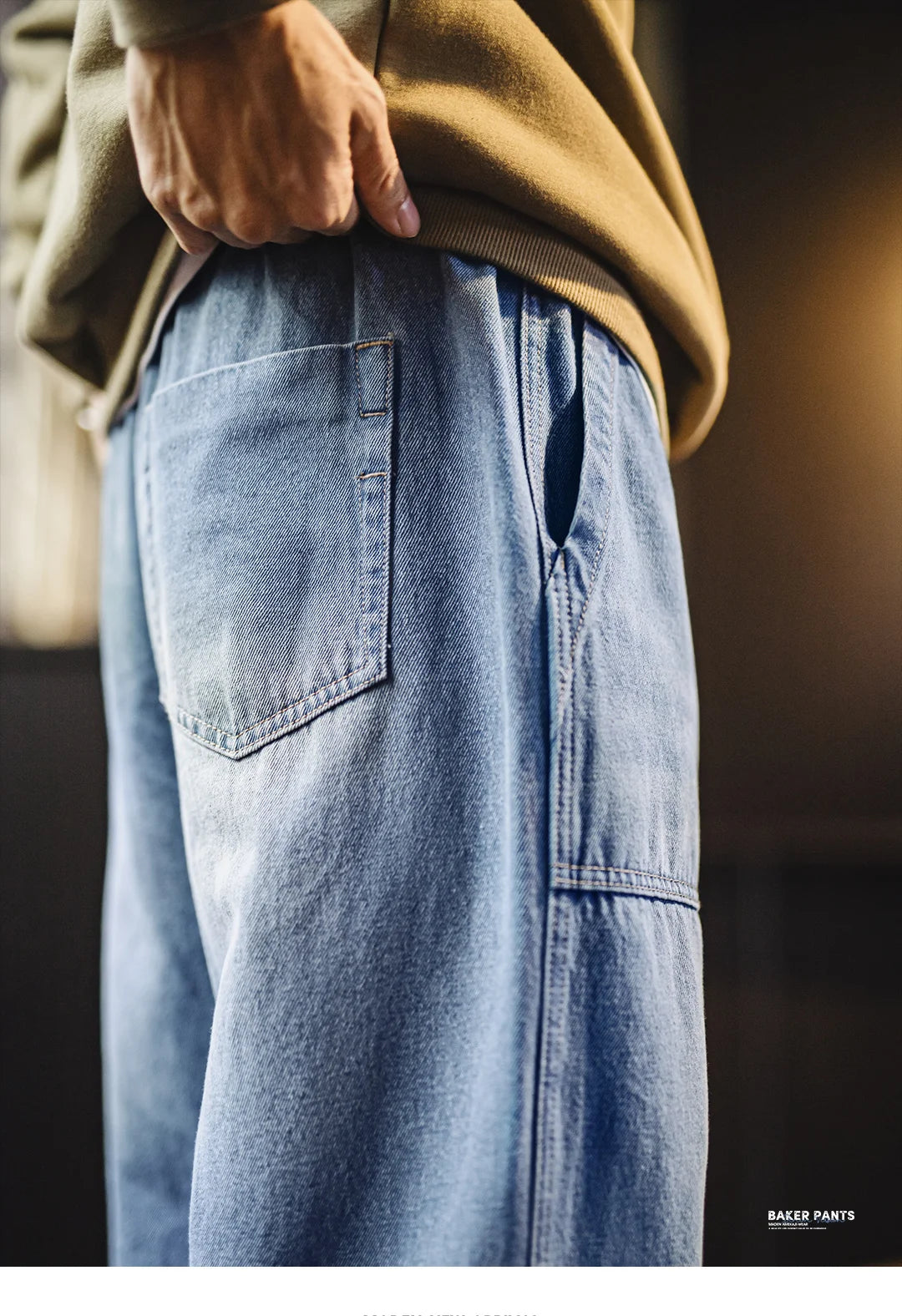 Maden Men's Vintage Baker Jeans Washed Denim