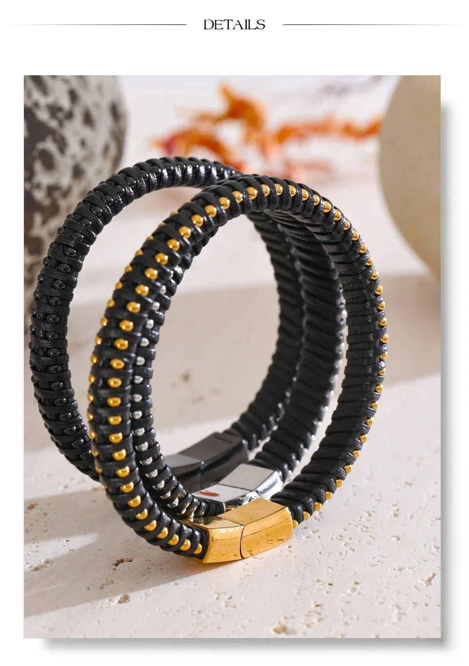 22cm Men’s Fibre Rope Braided Classic Bracelet - ShopHub