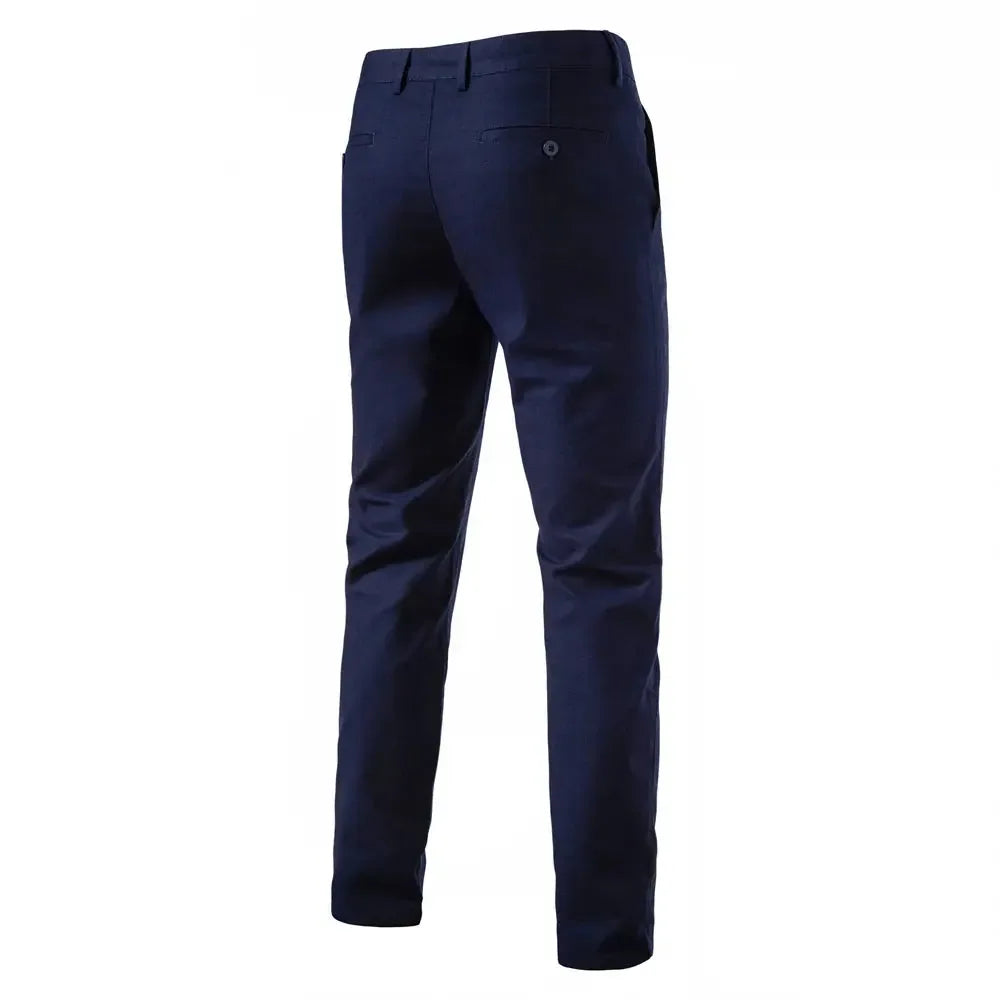 AIOPESON Men's Solid Colour Linen Long Pants - ShopHub