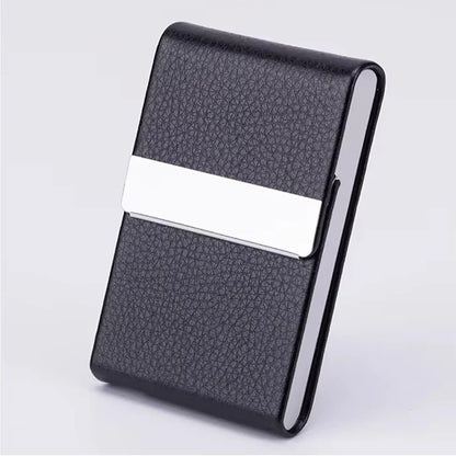 RFID Business Credit Card Holders Luxury Leather Men Wallets Metal Bank Cardholder Case Storage Visit Purses Minimalist Wallet