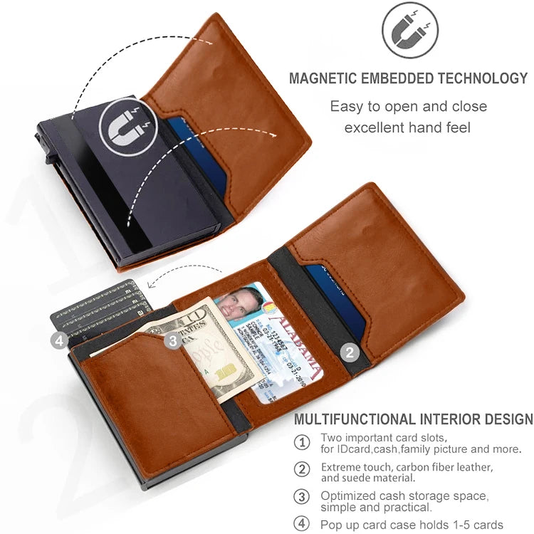 Rfid Carbon Fibe Airtag Wallets
