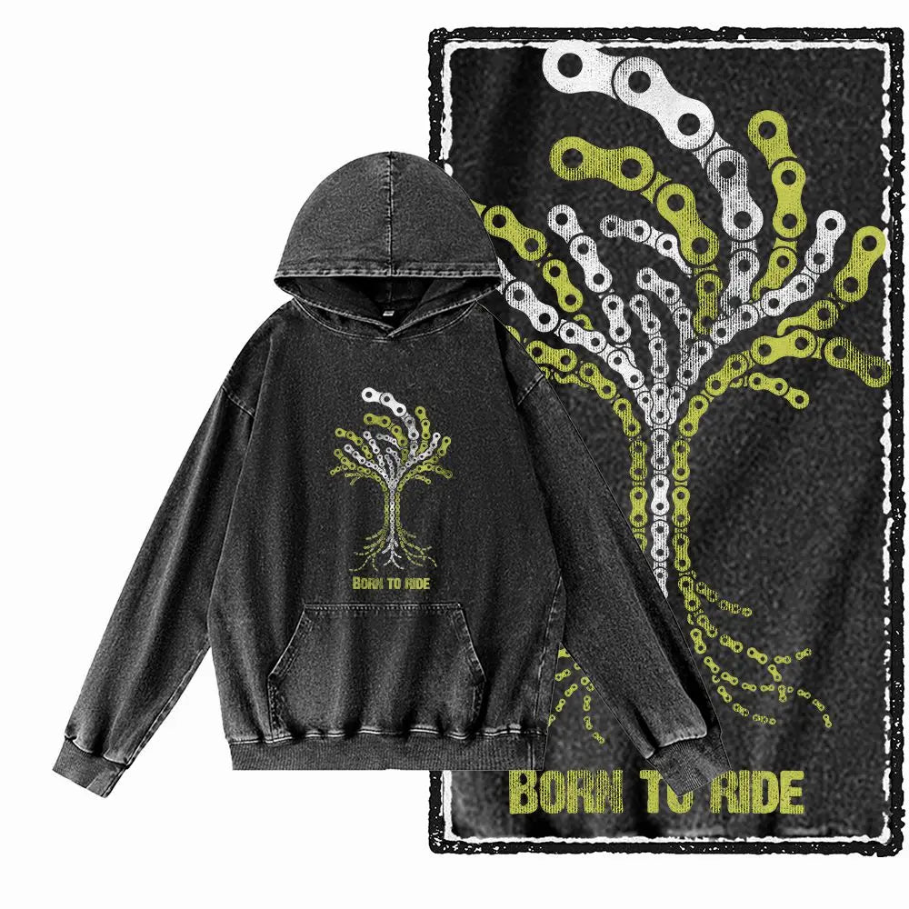 COOLMIND Vintage MTB Graphic Pullover | Washed Black